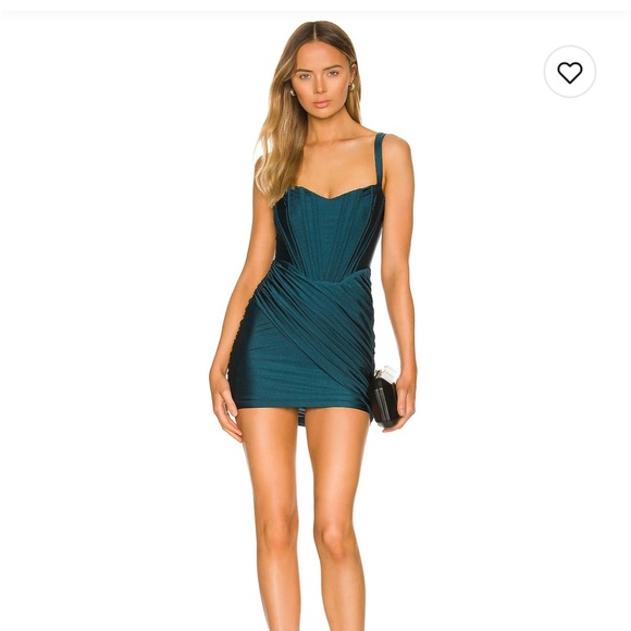 REVOLVE Dresses & Skirts - REVOLVE Teal Draped Mini Dress